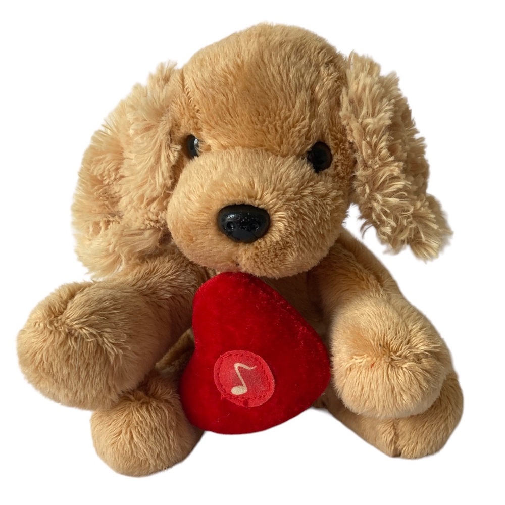 Russ Berrie Barking Puppy Dog 5.5" Stuffed Plush Vintage HTF (video).